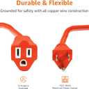 Amazon Basics 50-Foot 3-Prong Indoor/Outdoor Extension Cord, Heavy-Duty, 13 Amps, 1625 Watts, 125 VAC, Orange
