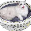 AIWIKIDE Super Soft Small Dog & Cat Bed, Anti-Anxiety Puppy Cuddler, Cozy Round Fluffy Plush Pet Bed, Machine Washable Faux Fur Donut Cuddler, Grey