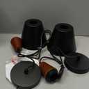 2 Pack Pendant Lights, Black Pendant Lights Kitchen Island,Wood Dome Minimalist Industrial Ceiling Hanging Lights for Kitchen Island, Barn, Dining Room, Living Roo m, Bedroom