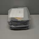 Medium Storage Baskets with Clear Window, See Through Closet Organizer with PU Handles, Linen Foldable Storage Bins for Organizing Clothes, Toys, Books (Black) (Medium-16"x11"x7")