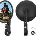 DREAMIZER Motorcycle Bar End Mirror Fits 22mm 25mm Handlebars, Round Mirrors 360° Rotatable Rear View Side Mirror Compatible with Most Motorcycles, E-bike, Scooters, ATV, UTV etc