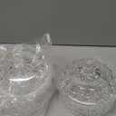 Lawei 2 Pack Candy Dish with Lid, Acrylic Decorative Candy Jar Crystal Covered Sugar Bowl for Candy Buffet, Party, Wedding, Home Decoration