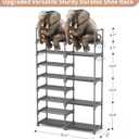 ROJASOP Shoe Rack, Shoe Storage Organizer for Closet Entryway Garage Bedroom, 8 Tier Tall Metal Shoe Shelf for 26-32 Pairs Boots & Shoes, Adjustable Shoe Stand for Small Space