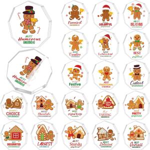 Misdary 20 Pcs Christmas Ugly Sweater Trophy Gingerbread Man Award Funny Trophy Contest Prizes Party Game Favors for Xmas Costume Contest Winner Holiday Party Supplies