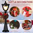 Treela Christmas Lamp Post Village Accessories Mini Street Lamp Dollhouse Streetlight Models Miniature Xmas Village Pathway Lantern Gifts for DIY Micro Landscape Garden Accessories(12 Pcs,Simple)