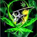 Diamond Painting Cannabis Leaves 5D Full Drill Diamond Painting Kit (Set by Number) Skull Diamond Art Round Diamonds, Diamond Painting Kits for Adults12x16inch