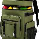 NOL Natural Organic Lifestyle Double Deck Picnic Cooler Backpack for Men - 3 Colors (Amy Green)