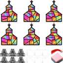 Sinload 24 Pcs Church Crafts Religious Catholic Church Tissue Paper Crafts Kit Make Your Own Cross Shape Hanging Ornaments for Religious Christian Home Sunday Party School Activities