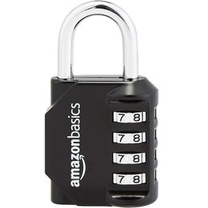 Amazon Basics 4-Digit Combination Lock for Gym and Sports, Black