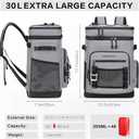 Hulongo Large Waterproof Insulated Cooler Backpack for Men & Women, Leak Proof Cooler Backpack for Camping, Beach, Fishing, Picnic, Travel, Outdoor, 30L, 48Cans