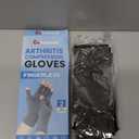 Compression Arthritis Gloves, 2 Pairs Hand Support Glove for Pain, Fingerless Compression Gloves for Women & Men, Isotoner Compression Gloves (Black and Grey, Medium)