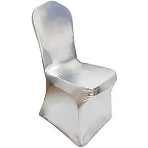 iEventStar Stretch Dining Chair Cover for Wedding Banquet Party Dining Room (Shiny Silver)