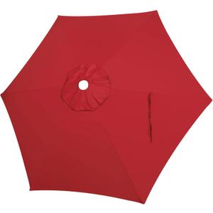 Blissun Patio Umbrella Replacement Canopy for 7.5ft 6-Rib (Each Rib 43"-45") Market Umbrella - Canopy Only (Red)