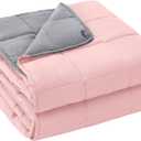 yescool 20lbs Pink Grey Weighted Blanket for Adults 60"x80", Cooling, Heavy, Breathable with Glass Beads, Queen Size, Machine Washable