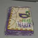 XCHI Happy Mardi Gras Fleur De Lis Iris Masquerade Mask Beads Placemats Set of 6 Table Mats for Party Home Kitchen Dining Table Decorations 12x18 Inch