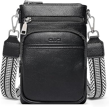 CLUCI Small Crossbody Bags for Women PU Leather Cell Phone Purse Wallet with Adjustable Guitar Strap