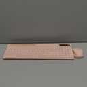 Wireless Keyboard and Mouse for MacBook, Vivefox Pink Rose Wireless Keyboard with Phone Holder, USB A & Type C Receiver, Full-Size Combo for Mac, MacBook/Air/Pro Windows PC Computer