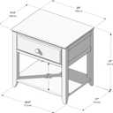 Plank+Beam Classic Nightstand with Shelf and 1 Drawer, Pecan | Exceptional Craftsmanship, Enhanced Durability, Solid Wood, 17.5" X 23" X 23"