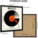 12.6x12.6 Vinyl Record Frame 2 Pack, Black Wooden Album Cover Display Frame with Tempered Glass Cover for Any 12 By 12 Inch Lp Record Cover