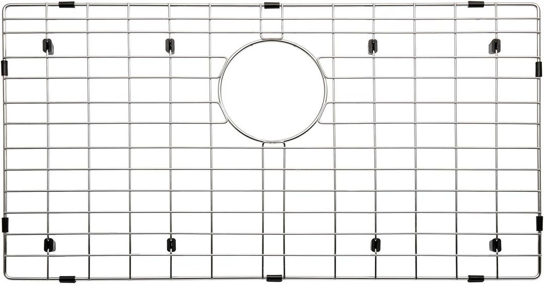 Serene Valley 27-9/16" x 14-9/16" Sink Protector, Rear Drain with Corner Radius 3/16", Sink Grid NLW2815R, Medium