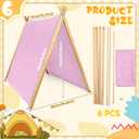 6 Pack Teepee Tents Bulk, Sleepover Play Tents Washable Foldable Teepee Shelter for Indoor Outdoor Slumber Pajama Party(Pink,Blue,Purple), 46.5" L X 43.3" H X 34.6" W