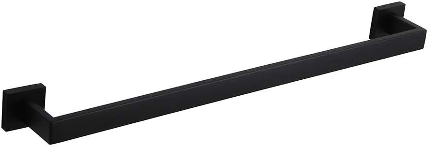 GERZWY 24 Inch Contemporary Style Bathroom Towel Bar Stainless Steel Bath Towel Rack Wall Mount Matte Black FG160160-BK