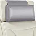 Leather Recliner Pillow, Adjustable Neck & Head Support Pillow, Pu Leather Non-Slip Headrest for Pain Relief & Relaxation, Ideal for Recliner Chair, Couch, Office Chair, Sofa (Light Gray)