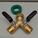 Hose Splitter 2 Way, CUMIZON Solid Brass Garden Hose Splitter with Long Y Way