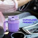 ALOUFEA 20 oz Insulated Coffee Mug Tumbler with Handle, Stainless Steel Travel Mug Tumbler with Lid and Straw,Double Wall Vacuum Leak Proof Ice Coffee Thermal Cup, Indigo 