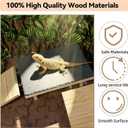 Bearded Dragon Basking Platform with Climbing Ramp,Leopard Gecko Basking Platform with Slate Stone,Reptile Basking Rock Hide Cave Climing Accessories for Turtle,Snake,Lizard(7.9x11.8x3.9IN)