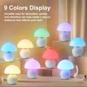 KARTOOSH Cordless Cute Mushroom Lamp with Remote Control, 9 RGB, Cordless Lamps for Tables, 3 Color Temperature, Stepless Dimmable, Timer, Memory, Unique Aesthetic Home Decor for Living Room (White)