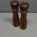 Gennua Kitchen Wooden Salt and Pepper Grinder Set: Refillable Salt & Pepper Mills Adjust for Customized Coarseness, Crafted of Solid Acacia Wood with Ceramic/Stainless Steel Core, 8 Inches Each