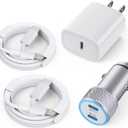 iPhone Car Charger,Dual Port USB C Fast Car Chargers,40W Type C i Phone Charger for Cars Quick Charging+2pack 3.3ft Lightning Cable + 20W USBC PD Plug Fast Charging for iPhone 14/13/12/11 Pro Max/iPad