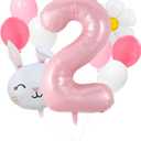100% LIKED-Some Bunny Is Two, Easter Themed 2nd Birthday Party Decorations, Happy Birthday Banner, Easter Rabbit Themed Baby Girls Second Birthday Supplies, Bunny Deco (2nd)