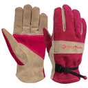Women's Cotton Lined Leather Work Gardening Gloves, Rose Trimming, TIG/MIG Welding, Construction, Farm, Ranch Flexible Cowhide Gloves. Comfortable, Durable, and Firm Grip (Small)