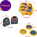 DecoSet Transformers Autobot Battle Cake Topper, 6-Piece Interactive Set of Transformer Decorations and Supplies for Party Cakes
