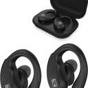 01 02 015 Wireless Earphones, 5. 0 Effortless Pairing Half-in-ear Design Earphones Type C Port with Type C Charging Cable for Outdoor Sports, Black