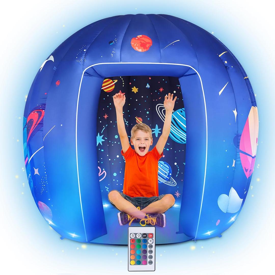 Subao Sensory Tent for Kids & Adults,Astronaut Galaxy Inflatable Light Up Sensory Toys for Autism & ADHD,Kids Tent for Home School Classroom Party Indoor Play,Autism Sensory Products for Calm Corner, 70 inches