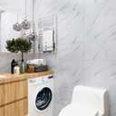 VEELIKE 12"x24" Peel and Stick Floor Tile White Marble Waterproof Bathroom Stick on Tiles Flooring Self Adhesive Removable Vinyl Flooring Tile Stickers for Kitchen Backsplash Garage Bedroom 12 Pack