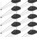 Bbounder 10 Pack Linkable LED Utility Shop Light, 4400 LM, 6500K Cool Daylight, 4 FT Integrated Fixture for Garage, 40W Equivalent 250W, Surface + Suspension Mount, Black