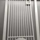 No Pawblems 55" Extra Tall Pet Gate with Adjustable Cat Door, 29-43" Auto Close Tall Dog Gate, NO Drilling Pressure Mounted for Doorways/Hallways, 1.37" Narrow Bar Spacing, White