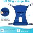 Patient Lift Aid Sling for Shower with Head Pillow Toileting Transfer and Bed Positioning Full Body Mesh Sling Straps Elderly Home Use Care Handicap Assist Medical Lift Belt (Blue)