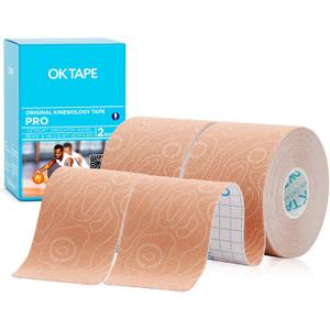 OK TAPE Kinesiology Tape PRO Uncut Latex Free Tape 2in x 16.4ft 2Rolls
