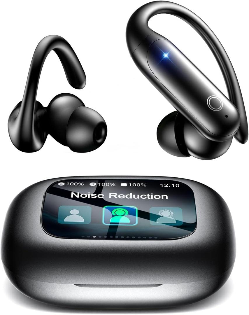Wireless Earbuds Bluetooth 6.0 with ANC Touchscreen 40H Bass, Obsidian