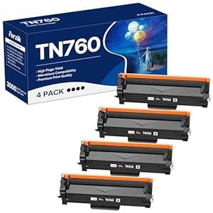 Forzik Compatible Toner Cartridge Replacement for Brother TN760 TN-760 TN730 TN-730 High Yield Compatible with DCP-L2550DW HL-L2350DW HL-L2370DWXL HL-L2395DW MFC-L2710DW Printer (4 Black)