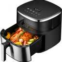 ASZ Digital Air Fryer 6qt with Window Up - 6 QT Big Airfryer 6-in-1 Presets Preheat Airfry Reheat Bake Roist Broil 400F Airfrier 85% Oil Less,Nonstick Dishwasher-Safe Parts, Automatic Shutoff