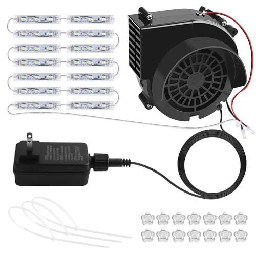 Kalolary 2.5A Replacement Air Blower for Inflatables, Inflatable Air Fan Blowers with 12v/3A Adapter & 14 White LED Lights, Halloween Christmas Inflatable Outdoor Decorations Fan Blower Set