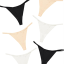DEANGELMON Seamless G-string Thongs for Women - No Show Thong Underwear Low Rise Stretch Panties Workout Pack, S