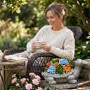 Nacome Solar Garden Outdoor Statues Turtle with Succulent and 7 LED Lights - Lawn Decor Statue for Patio, Balcony, Yard Ornament - Gifts for Mom Grandma Women