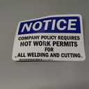 SmartSign "Notice - Hot Work Permit Required For Welding And Cutting" Sign | 7" x 10" Plastic